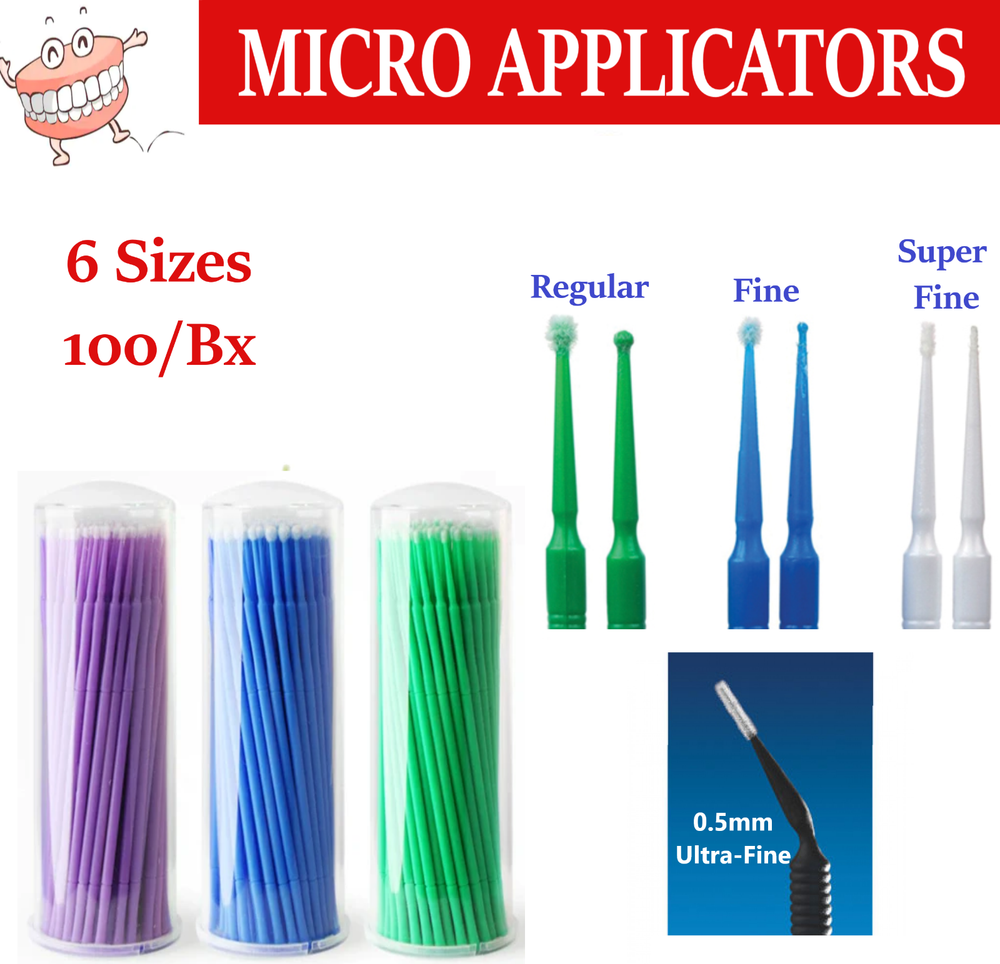 100pcs/pack Dental Microbrush Micro Brush Applicator Tip Regular/Fine/Ultrafine