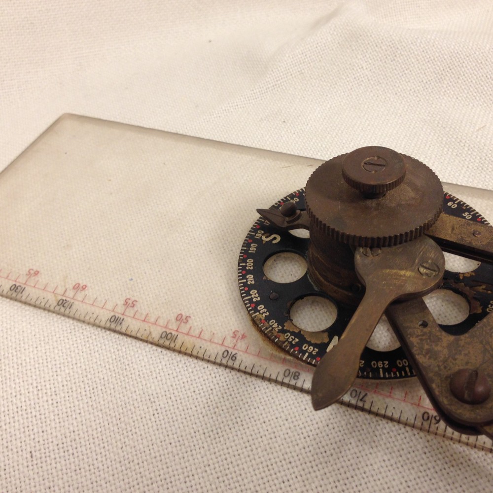 WWII RAF Air Force Navigators Chart Table Plotter Arm Perspex Rule BETEC Bomber