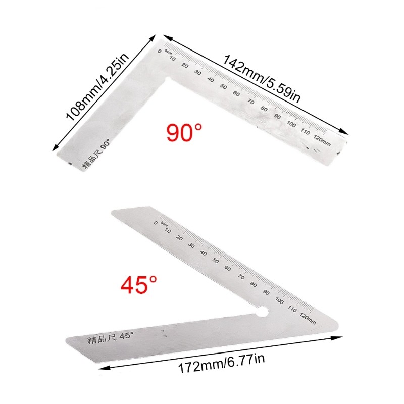 Angled Measuring Instrument Tool Crafted from Rustproof Stainless Steel Material