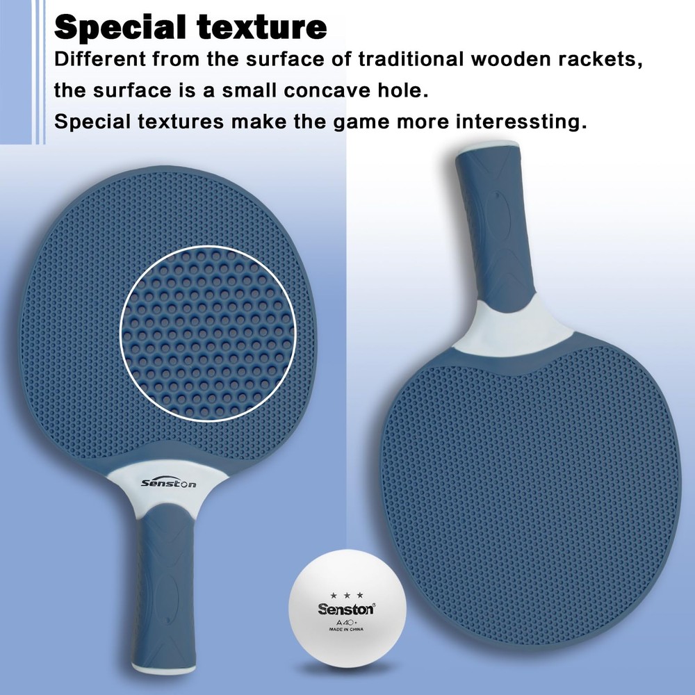 Table Tennis Rackets Set Professional Paddle with 3 Balls Composite Rubber
