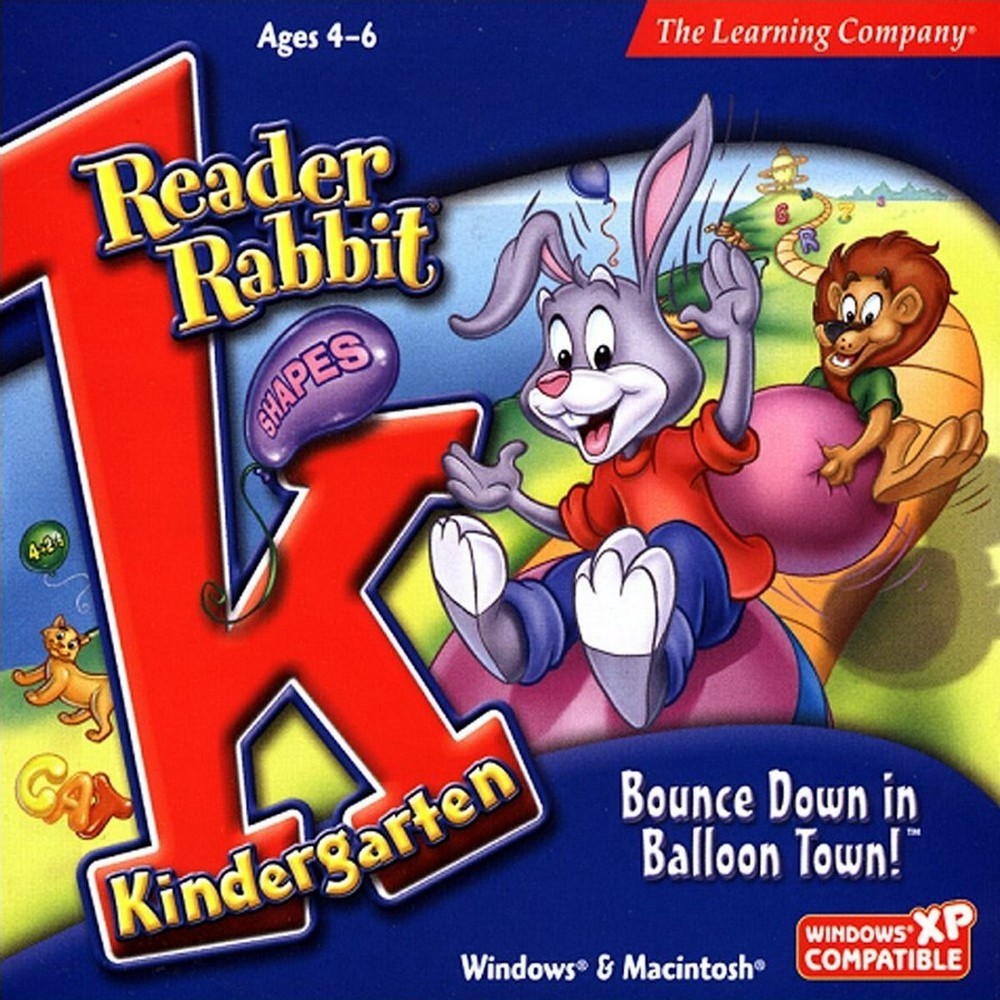 Reader Rabbit Kindergarten Bounce Down Balloon Town Ages 4-6 New Sealed