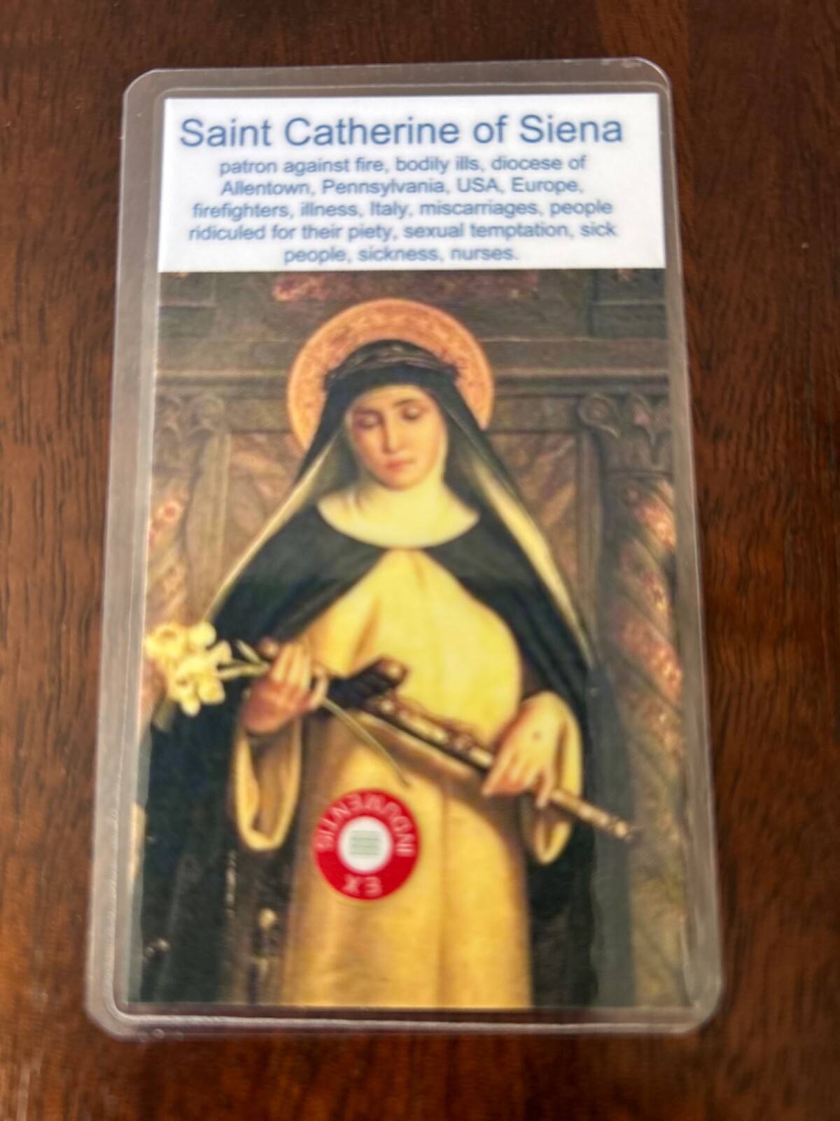 Saint Catherine of Siena 3rd Class Relic Card, New, Free Shipping