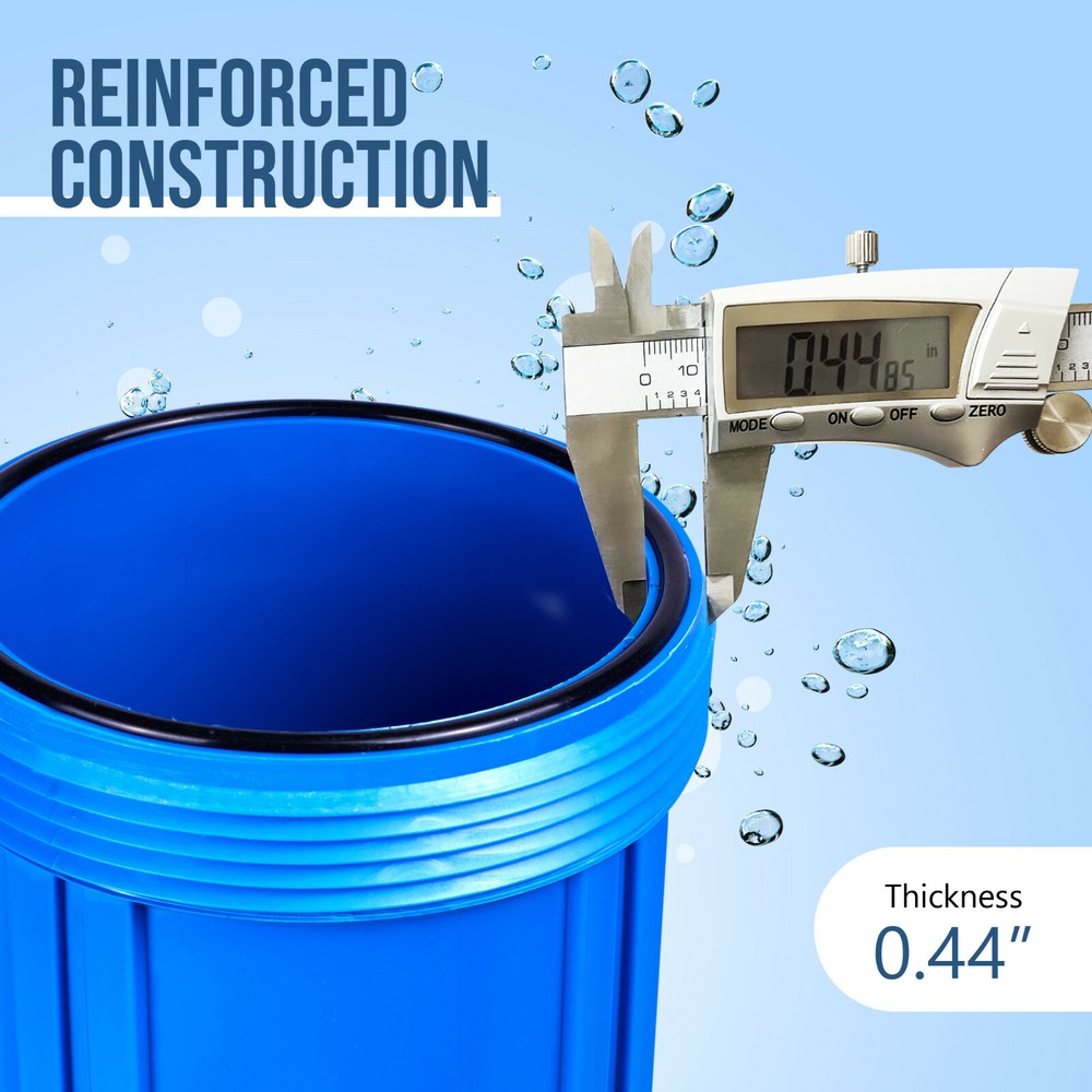 High Capacity Blue Whole House Water Filter System & Granular Carbon Filter