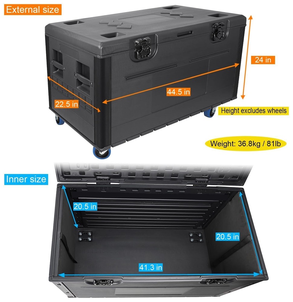 Road Case ATA Cable Trunk & Utility Flight Case for Transporting Audio Gear