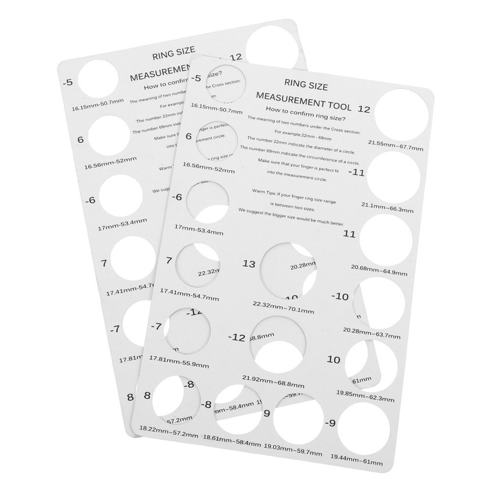 2 Pcs Ring Sizer Measuring Guide Chart Finger Measurer Making Tools