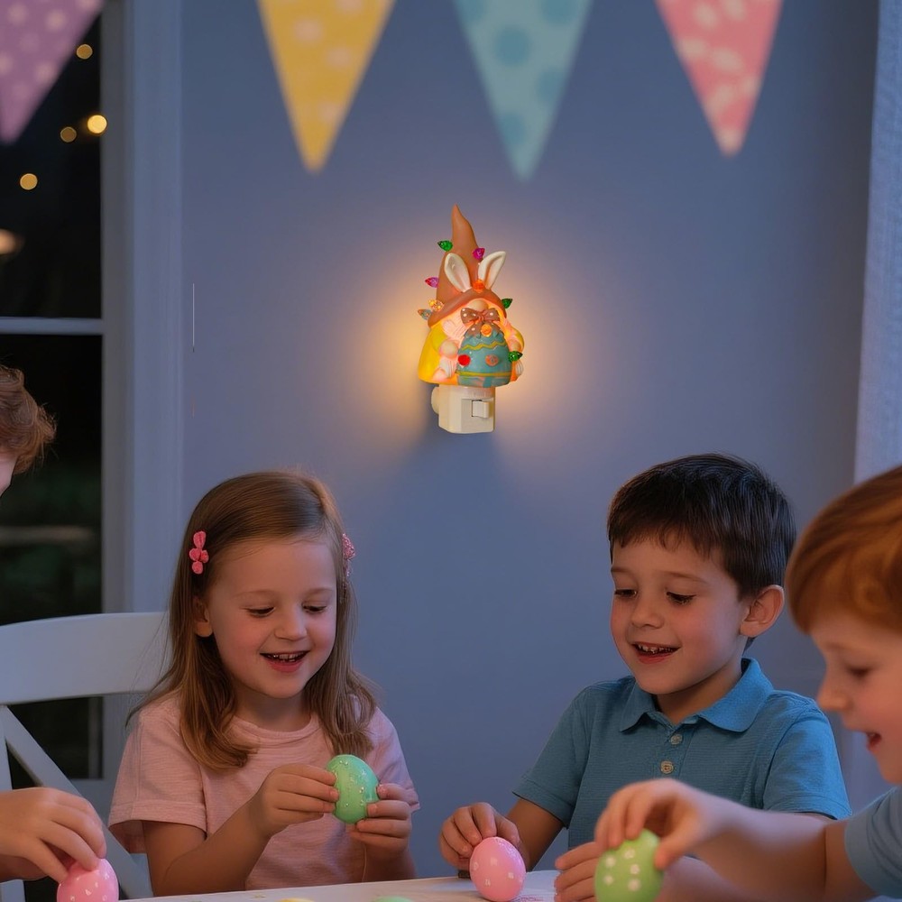 Easter Campfire Flickering Nightlight, Easter Night Light Plug Into Wall with...
