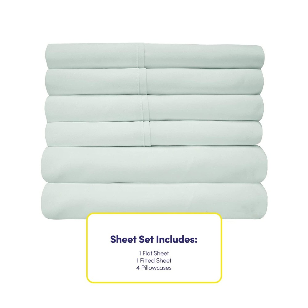 Queen Sheets Mint - 6 Piece 1500 Supreme Collection Fine Brushed Microfiber D...