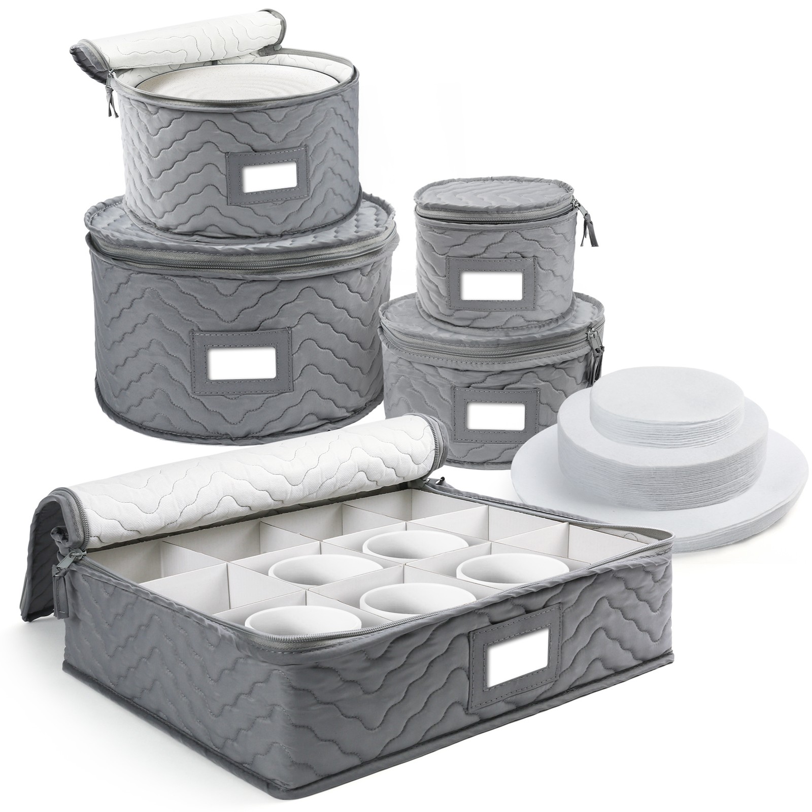 China Storage Containers Quilted 5 Piece Set Chinaware Dinnerware Storage Case