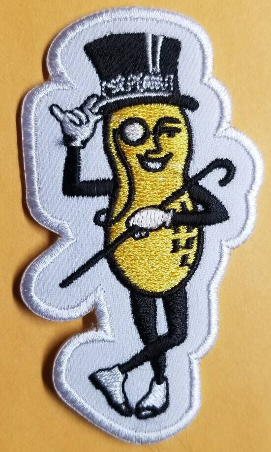 Planters Peanut Embroidered Patch approx 2x3.5" iron or sew