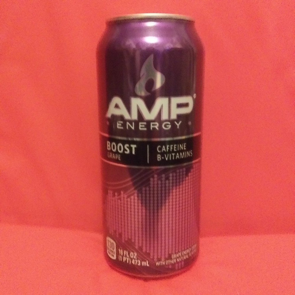 AMP Energy Drink BOOST GRAPE Sealed Can Exp 2015 Long OOP!