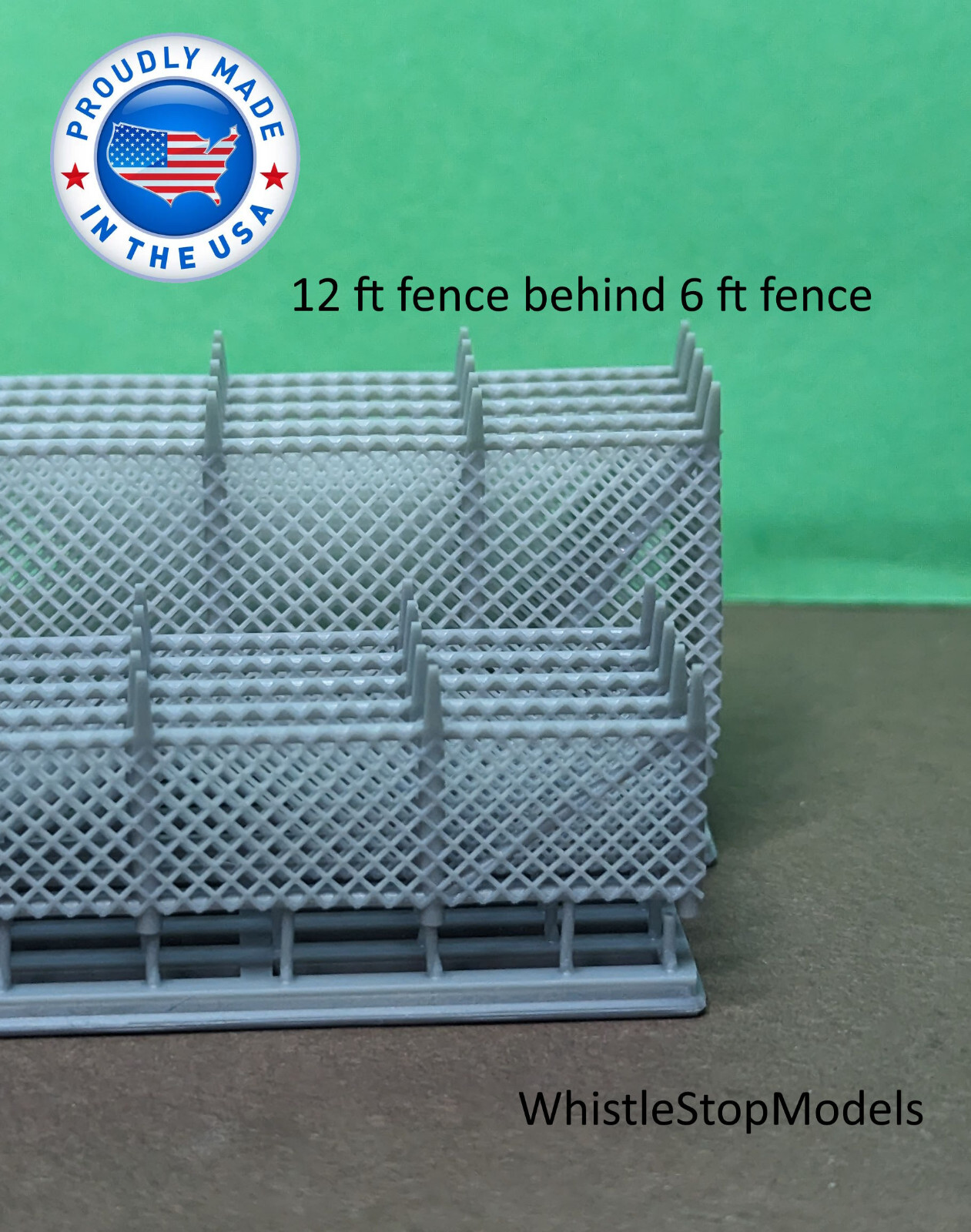 N scale 12 ft tall ChainLink fence 5 pcs over 25 inches N1048