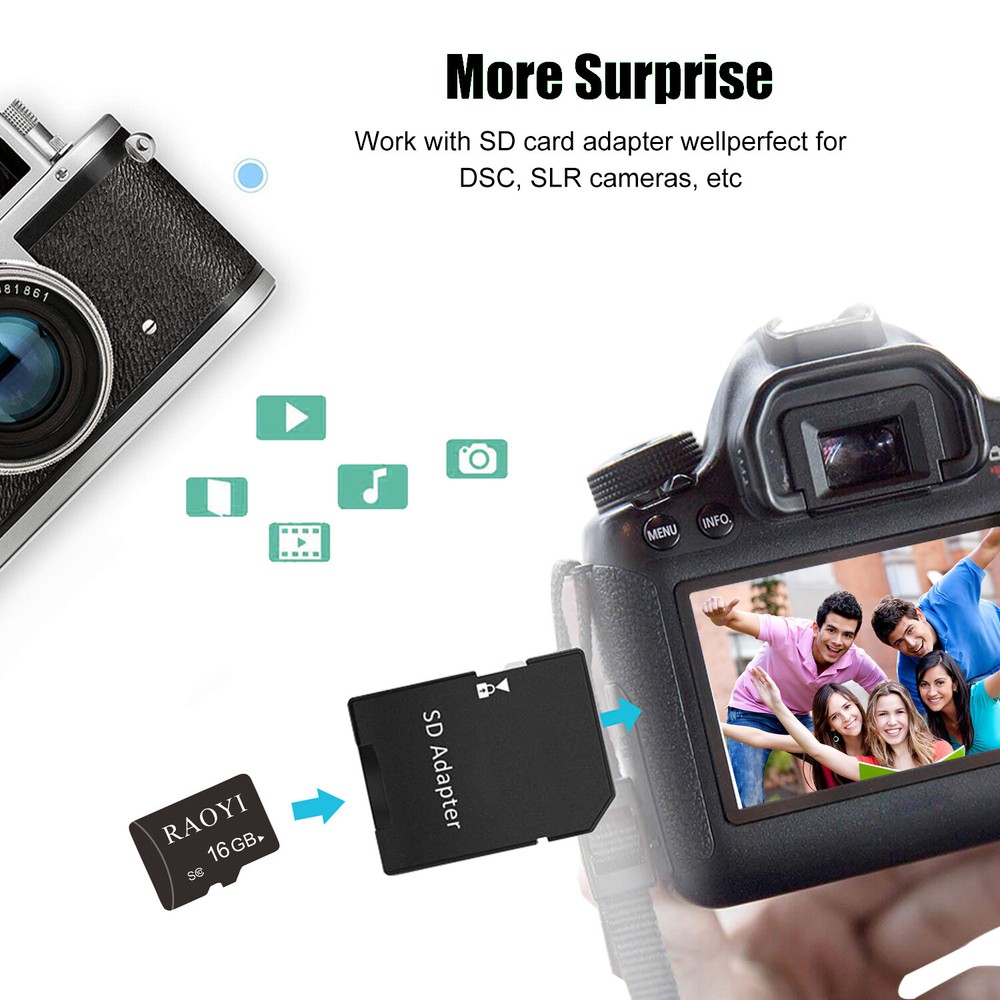5PCS 16GB Micro SD Card TF Micro SDHC Memory Card Class10 An Adapter For Camera