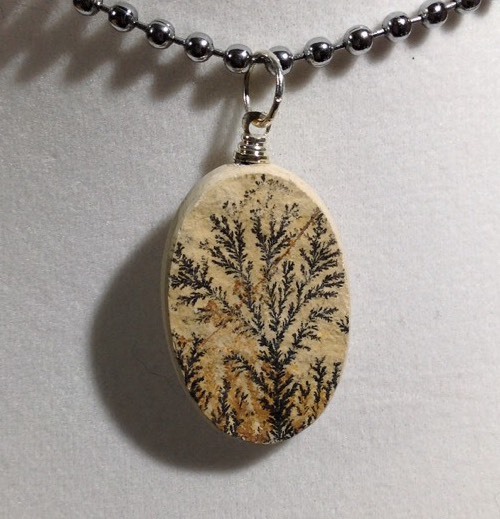 Natural Dendretic Agate Pendant "Oval"