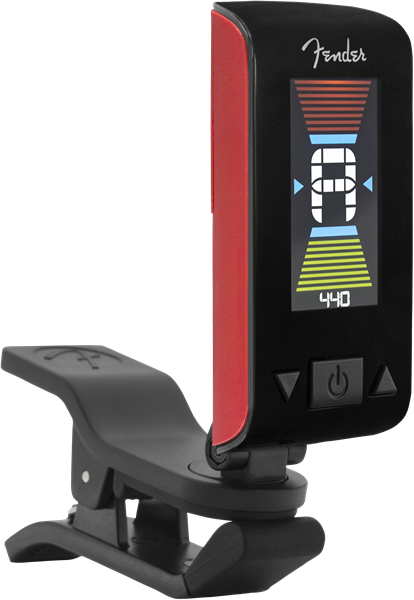 Genuine Fender Original Clip-On Color LCD Tuner for Guitar, Banjo - FIESTA RED