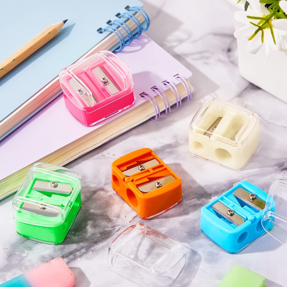 5 Pack Makeup Pencil Sharpener Plastic Lip Liner Eyeliner Multi Colors