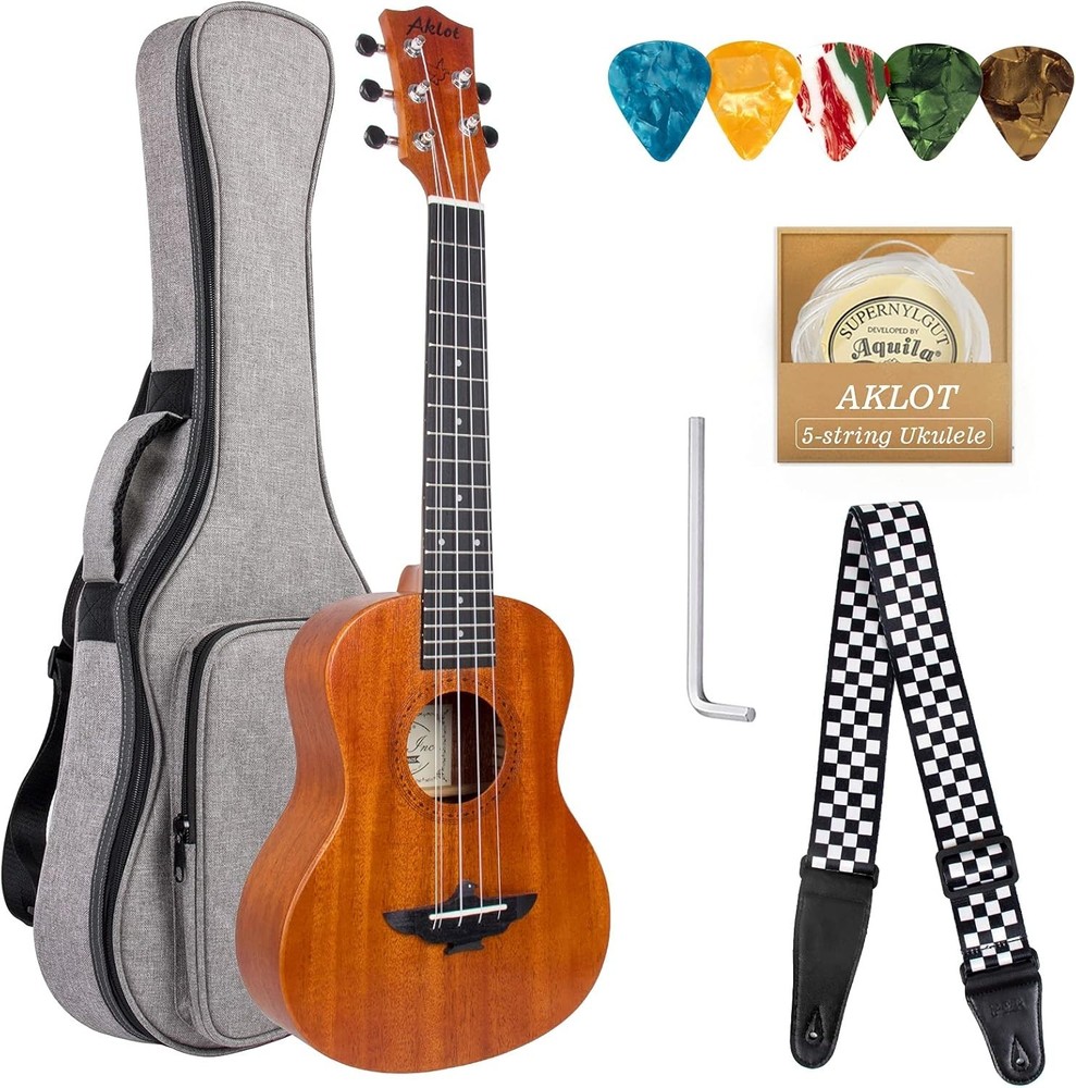 Tenor Ukulele 5-String Solid Mahogany Gig Bag Professionals
