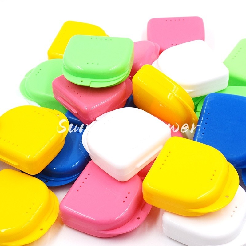 10Pcs Dental Retainer Denture Storage Case Box Mouthguard Container Assorted