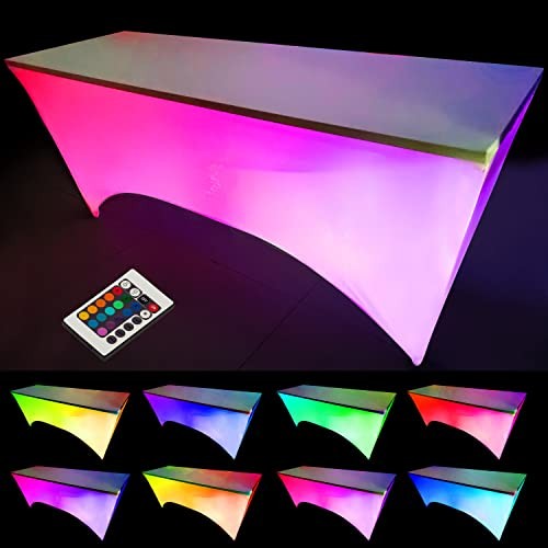 Pack Glow 6FT Fitted Tablecloth, Folding Table Cloth, Rectangle Spandex 2