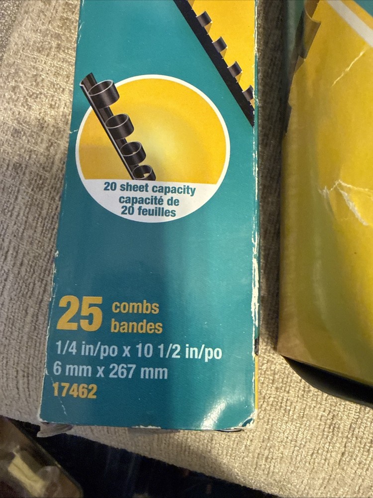 Staples Binding Combs Three Sizes For Use W All Plastic Comb Binding Machines