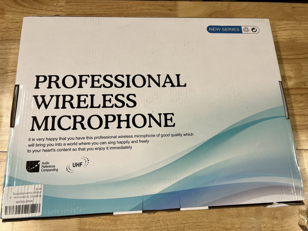 Professional Dual Dynamic Handheld Wireless Microphones, 328ft Range UHF