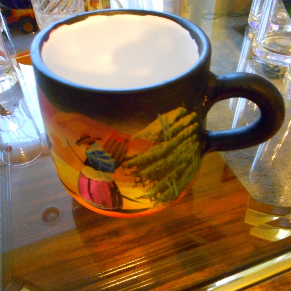 Vintage Beautiful Hand Painted Cusco Peru Coffee Cup!