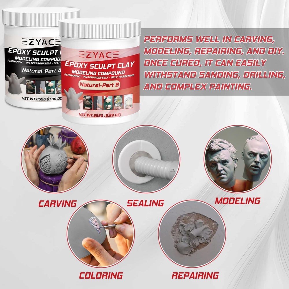 Epoxy Clay, Magic Sculpt 2 Part Modeling 1 Pound, Natural