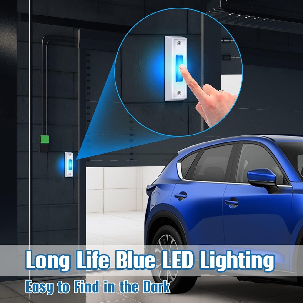 LED Lighted Doorbell Button Wired, Door Bell Ringer Push Buttons Replacement Gar