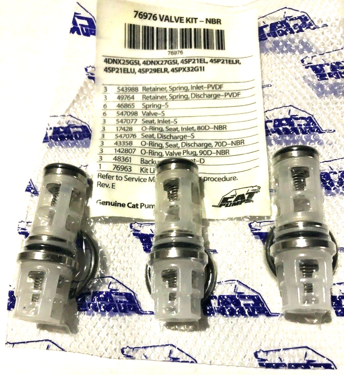 76976 VALVE KIT FOR CAT PUMP 4DNX,4SPX,4SP,4PPX, RSPX, 4SP PRESSURE WASHER