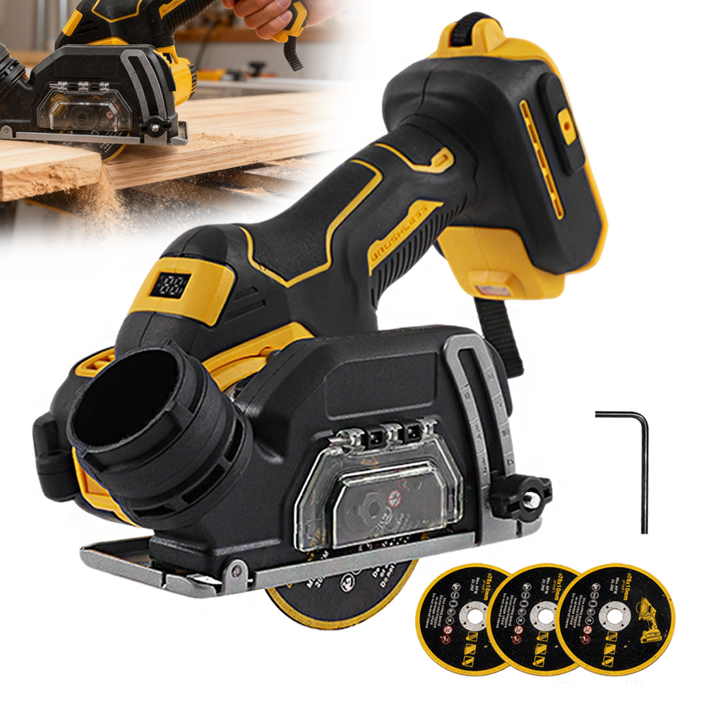 Compact 3" Electric Circular Saw - Brushless Motor, Fits DEWALT 20V/18V