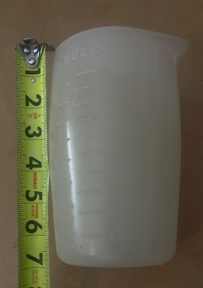 Vintage Kodak Heavy Plastic Developing Measuring Beaker/Pitcher 7”