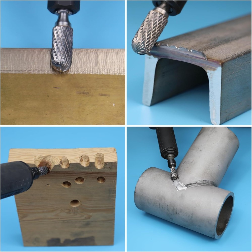 Professional Grade 10-Pc Die Grinder Bits in Red Box - Durable & Precise Cutting