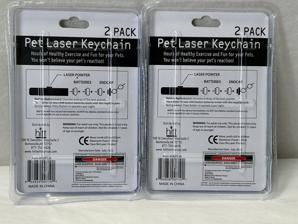 New Cat Laser Pointer Keychain Teaser Flashlight Dog Pet Light 4-PACK