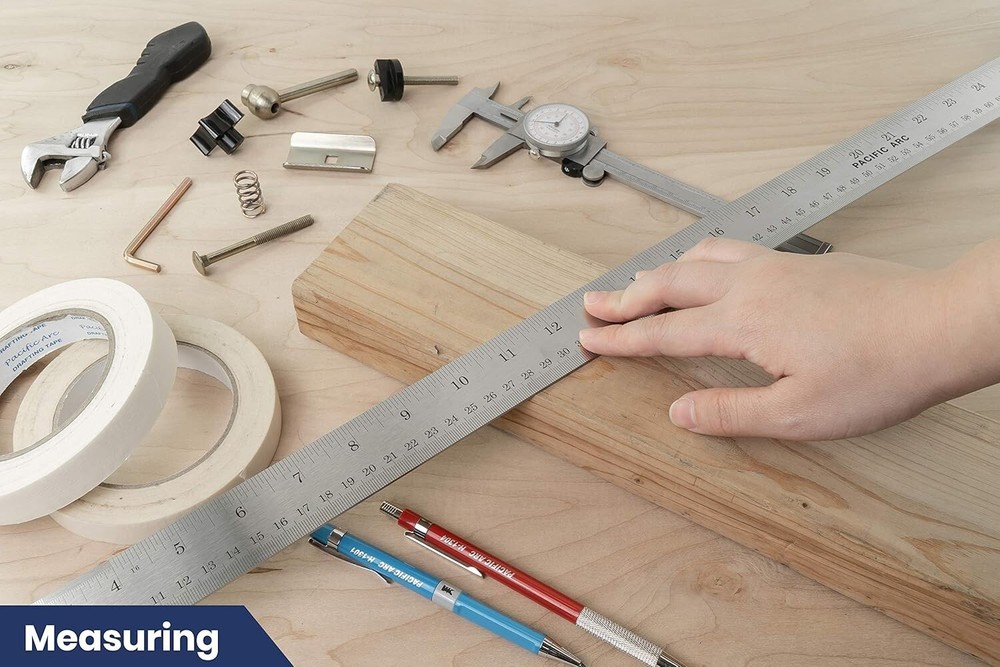 Durable 36-Inch Architect Ruler with Acid-Etched Markings & Conversion Chart