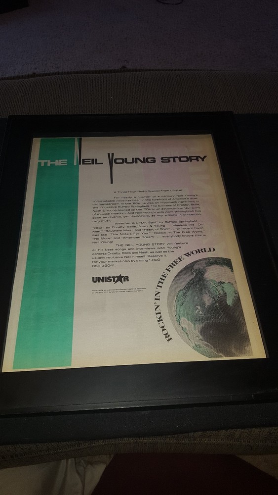 Neil Young Story Unistar Radio Special Rare Original Promo Poster Ad Framed!