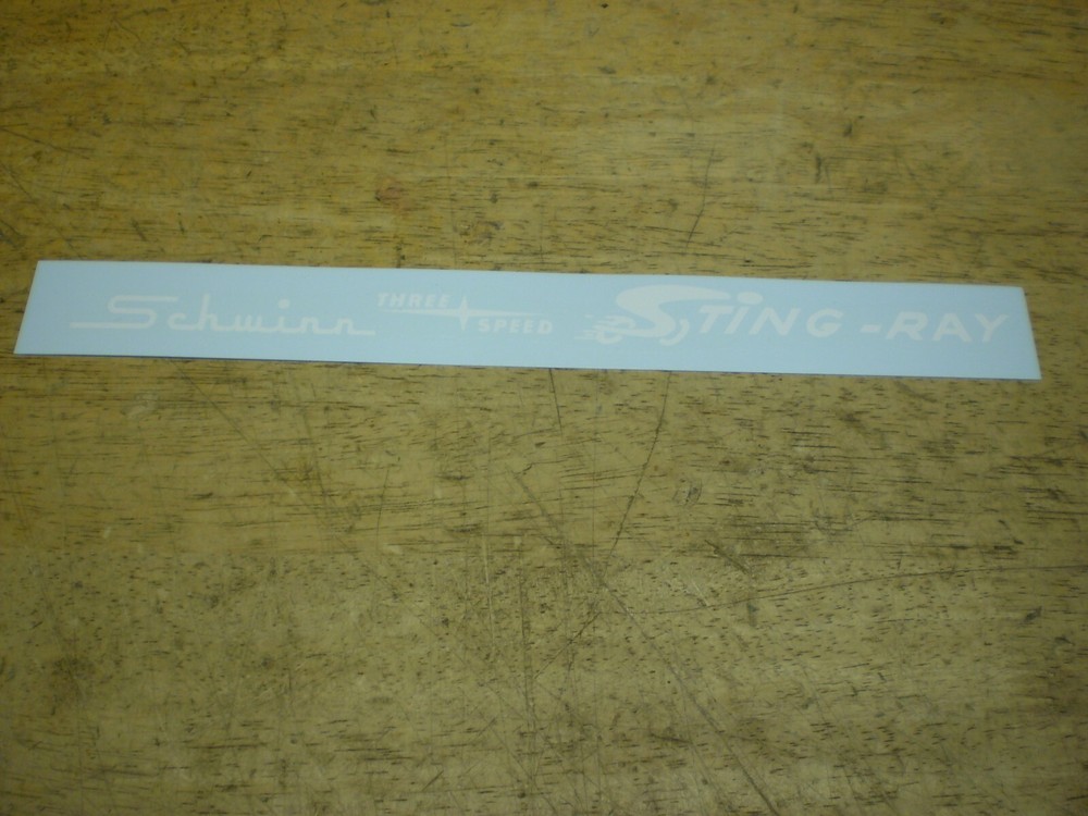 Schwinn Approved 3 Speed Stingray Bicycle White Chainguard Decal