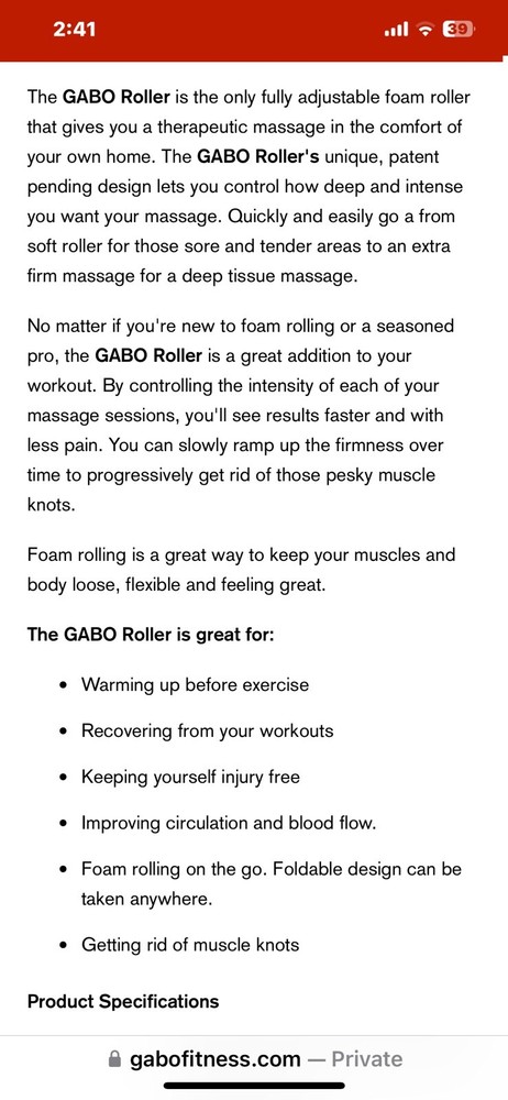 Exercise Recovery Roller Massage