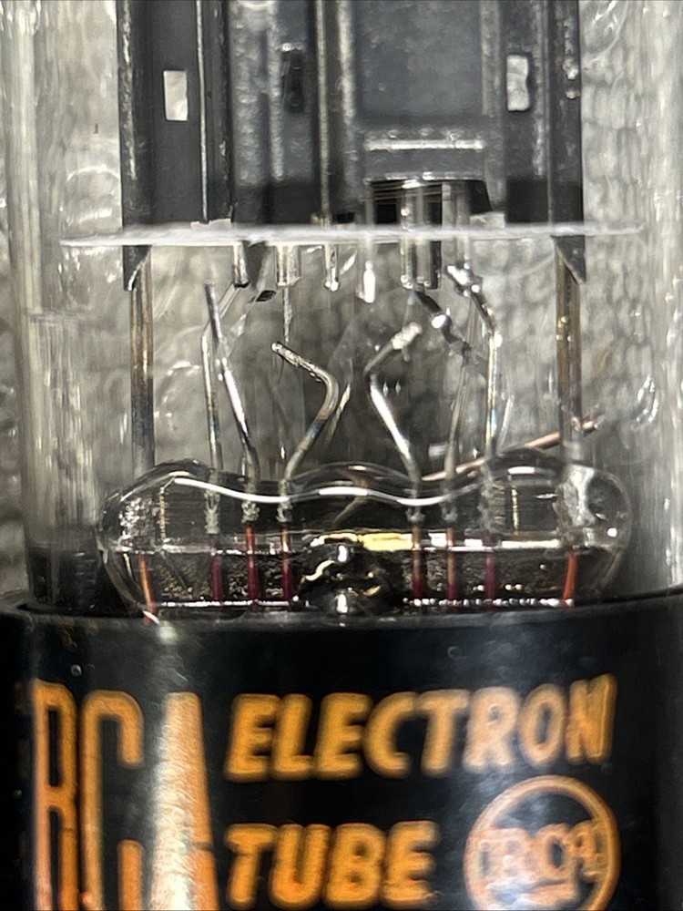 Two RCA 6SN7GTBs, Black Plates, Each Balanced , Red Letters, Tests Strong