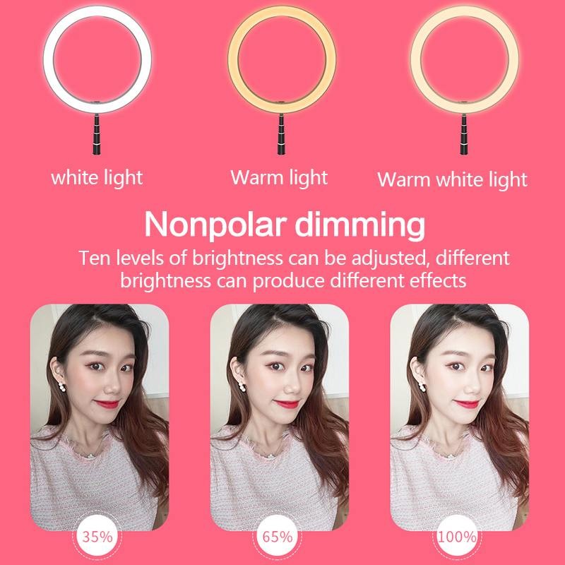 Dimmable LED Ring Light 1.68m Stand USB Powered Selfie Video Light for Makeup Yo