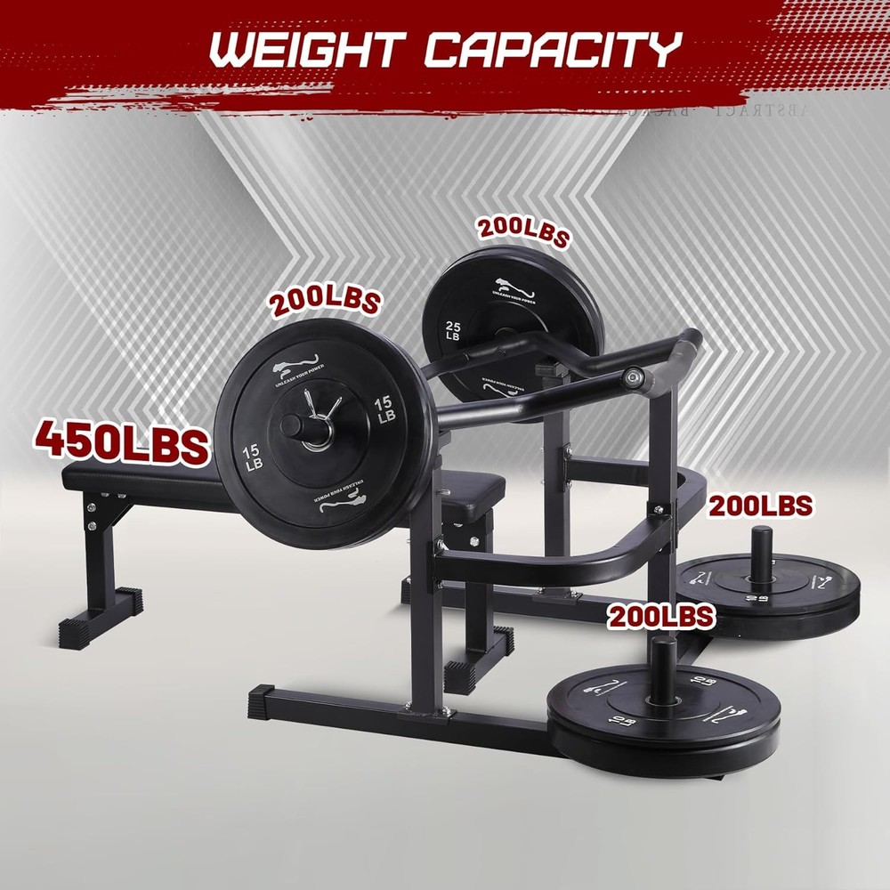 Chest Press Machine with Adjustable Flat Bench & Smooth Bearings Workout Machine
