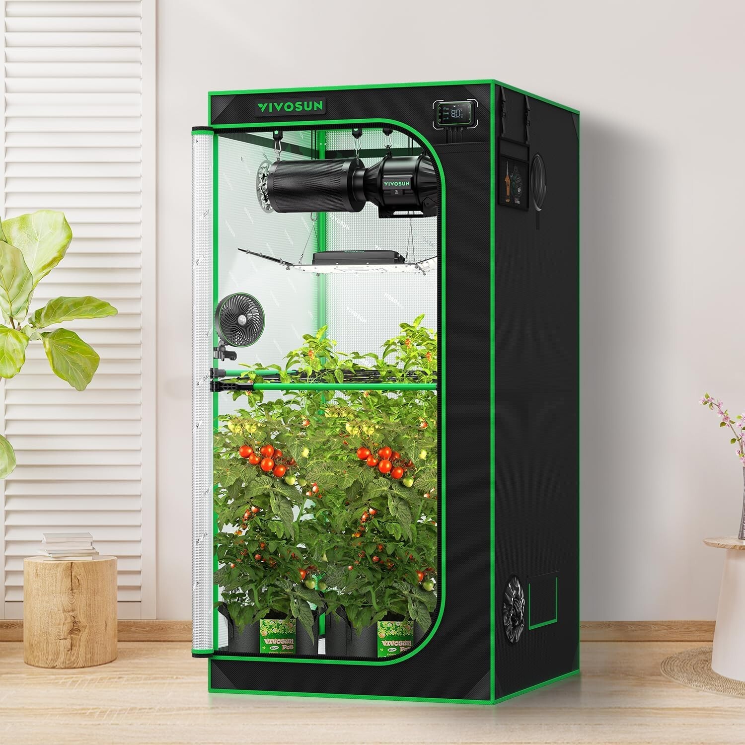 VIVOSUN GIY PRO 4x4ft Grow Tent Smart Kit W/Grow Light,WiFi-Integrated Automatic