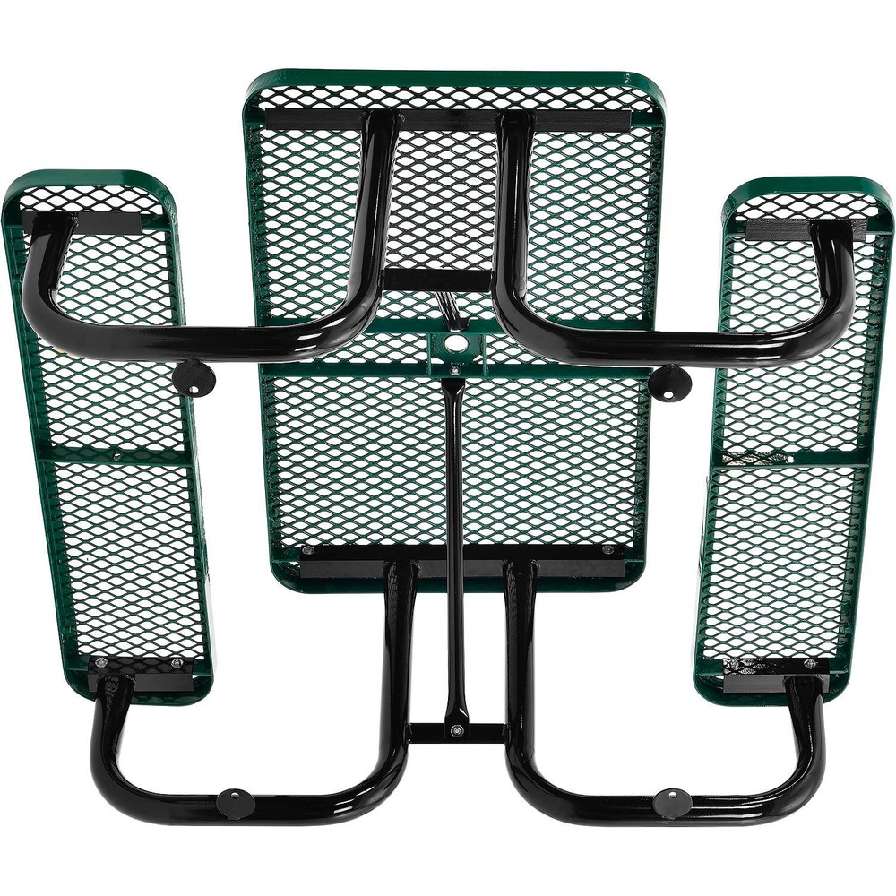 4' Rectangular Expanded Metal Picnic Table 48"L x 62"W Green