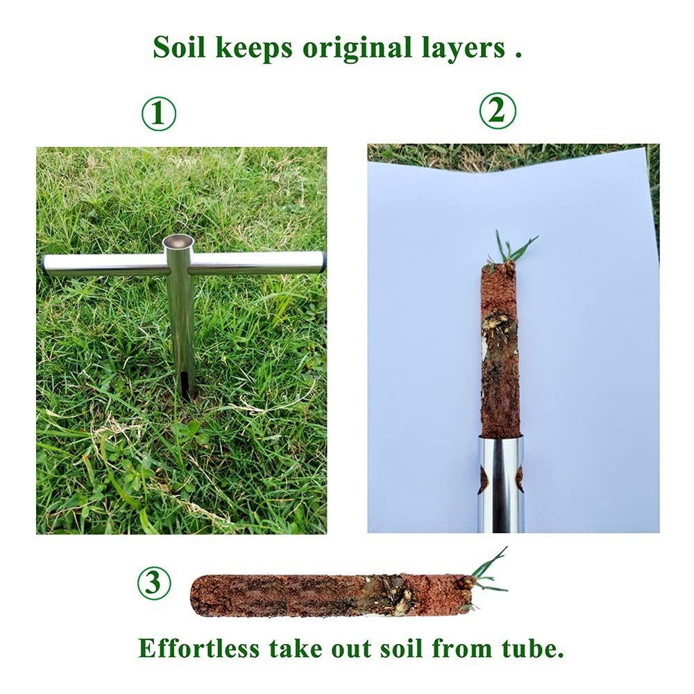 Soil Sample Probe 12 Inch with T Handle, Soil Sampler Tool, Soil Test