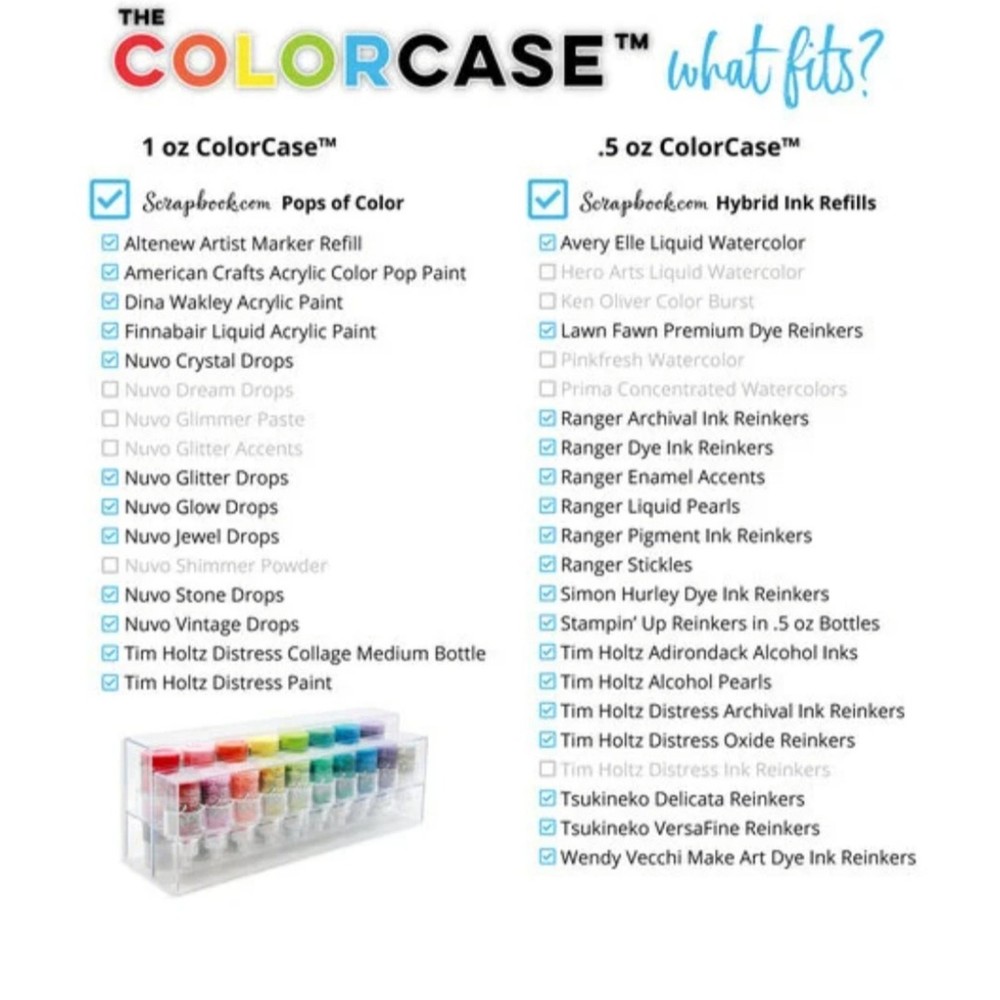ColorCase Art Organizer - Stackable Scrapbook Storage for .5oz Bottles