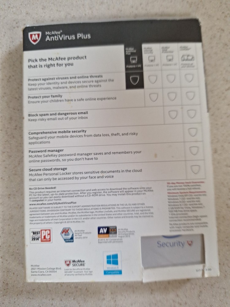 McAfee AntiVirus Plus Standart. 2014