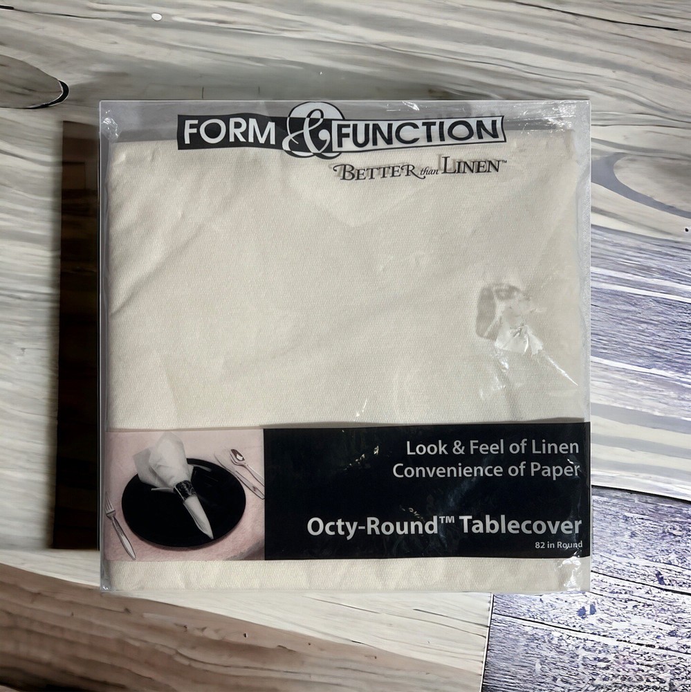 Round Table Cover Form & Function Better Than Linen  White 82” New