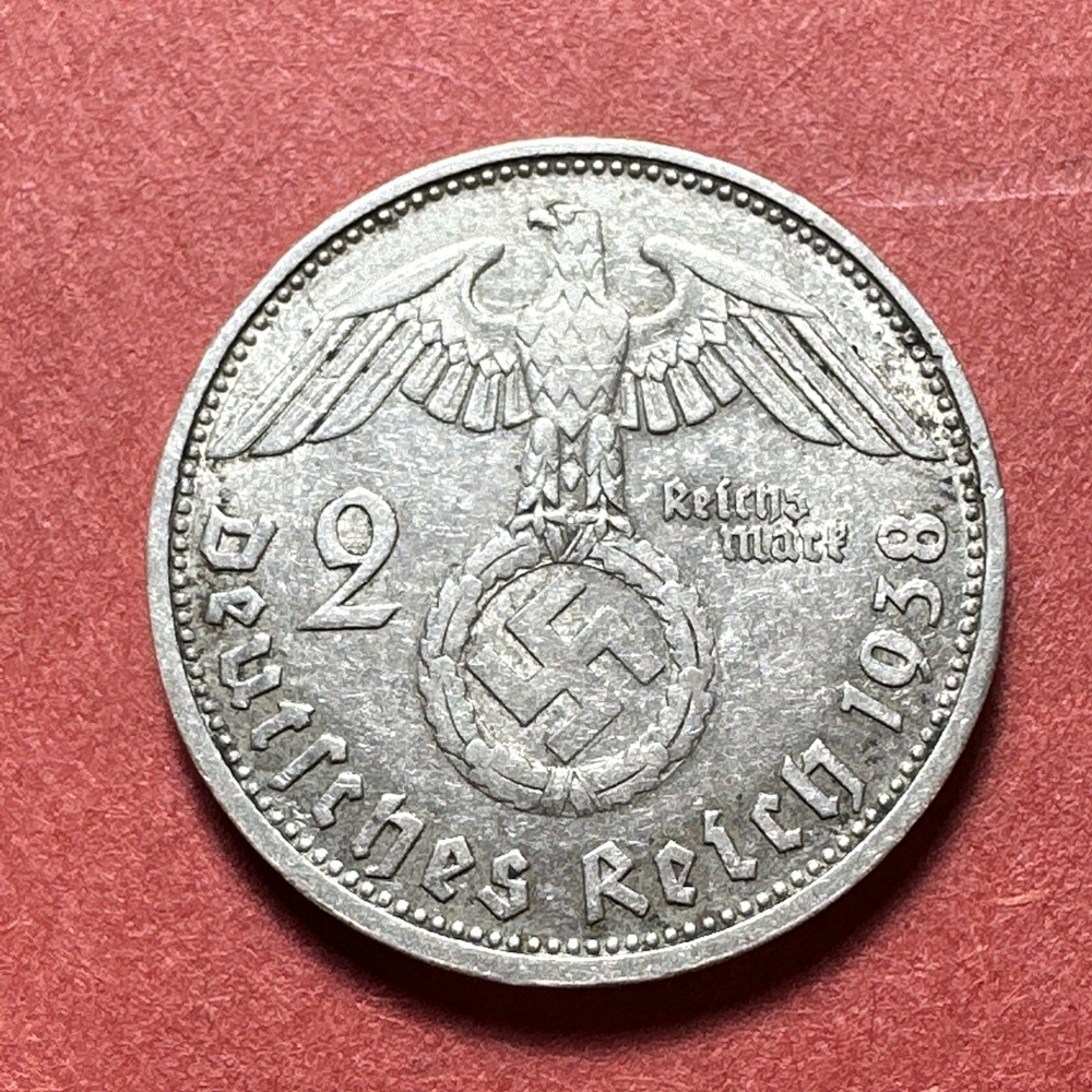GERMANY 1938 D ( Munich Mint ) Silver . 625 Coin  2 MARK’s