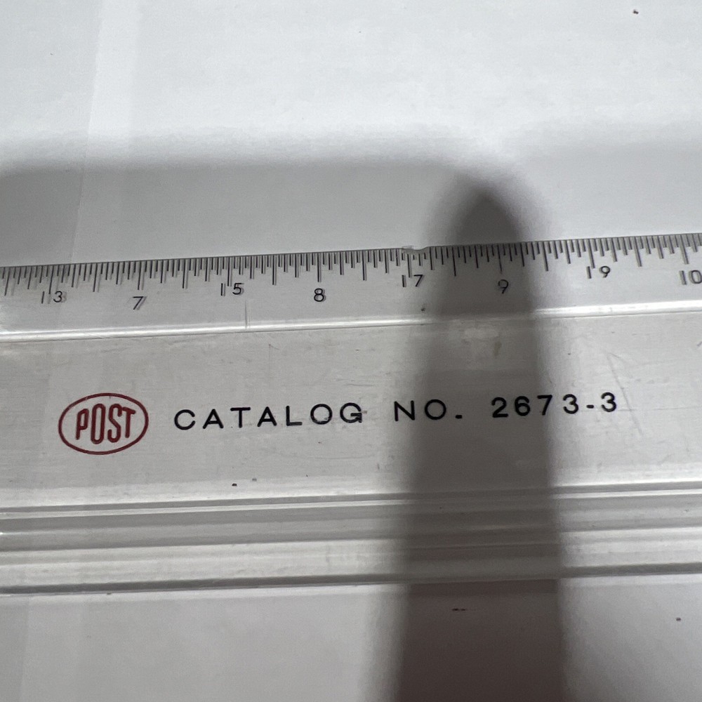 Vtg Post 2673-3 Drafting Machine Lucite Clear Plastic Scale Ruler. Used Surplus