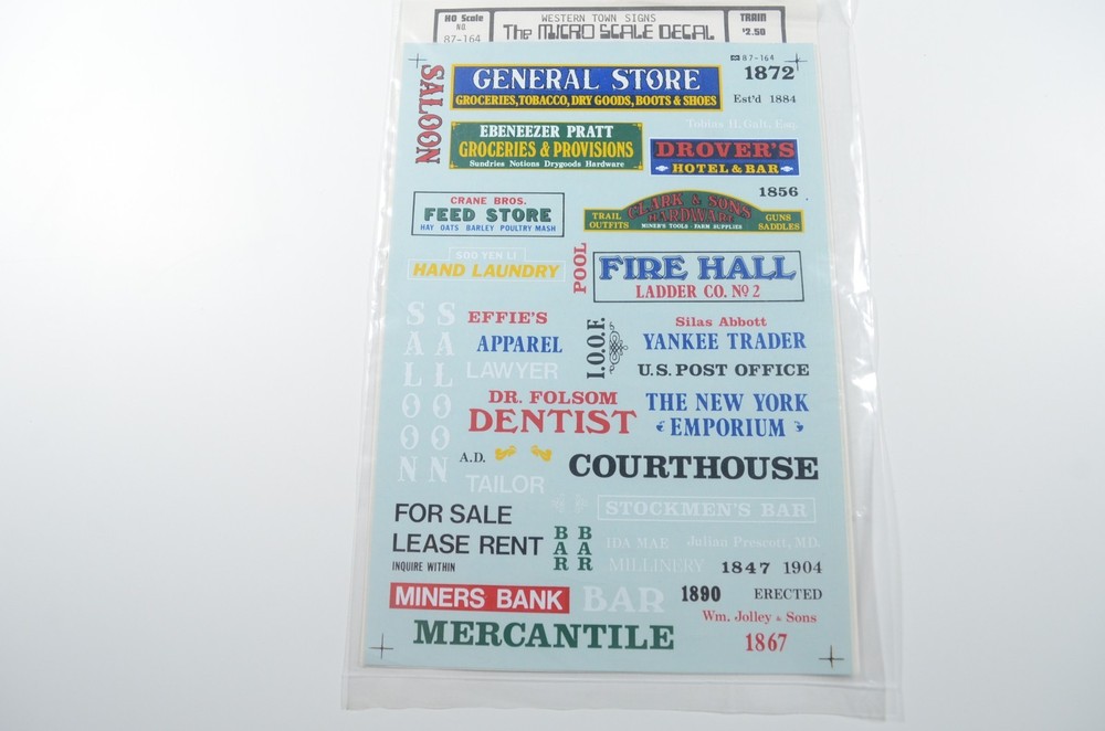 Microscale HO Western Town Signs - 87-164