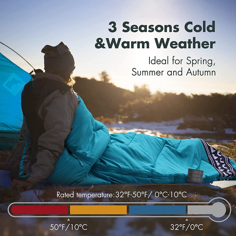 VILLEY Camping Sleeping Bag Lightweight Backpacking Sleep Bag w/Compression Sack