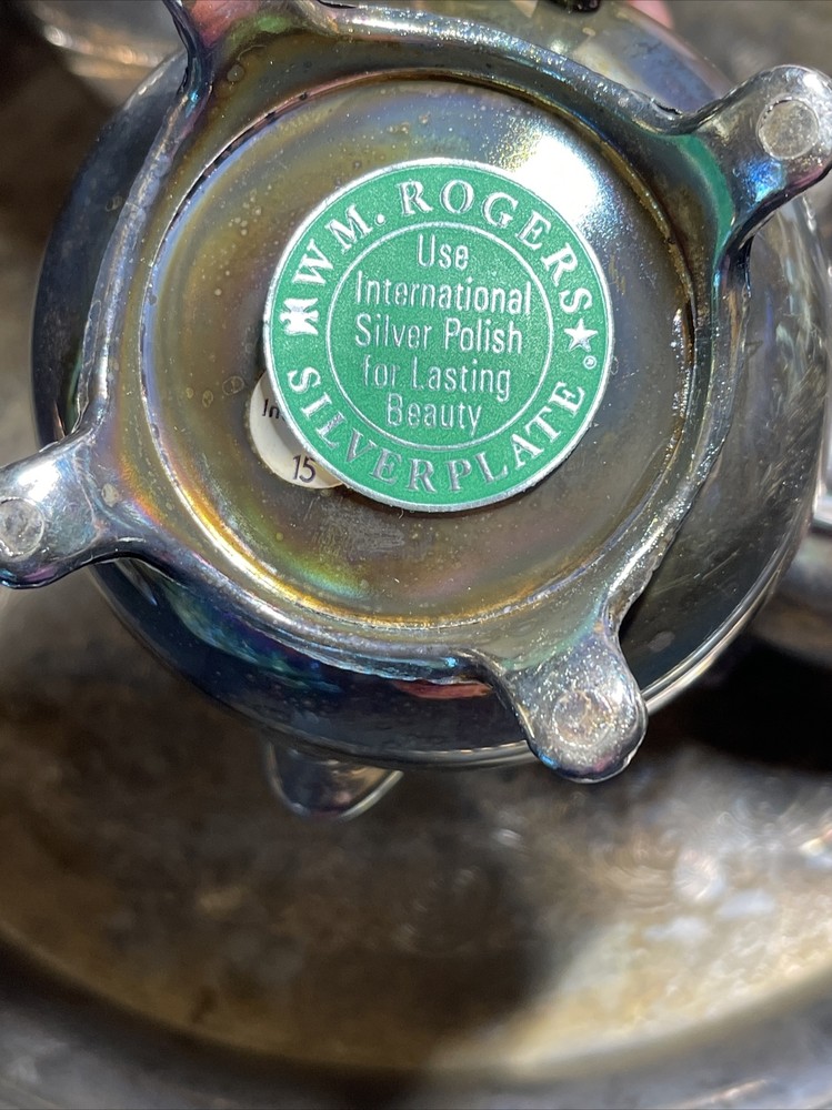 WM Rogers Silverplate POLISHED Coffee/Tea Service Set Pot/Creamer/Sugar/Tray